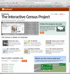 Footnote.com's Interactive Census Project Page